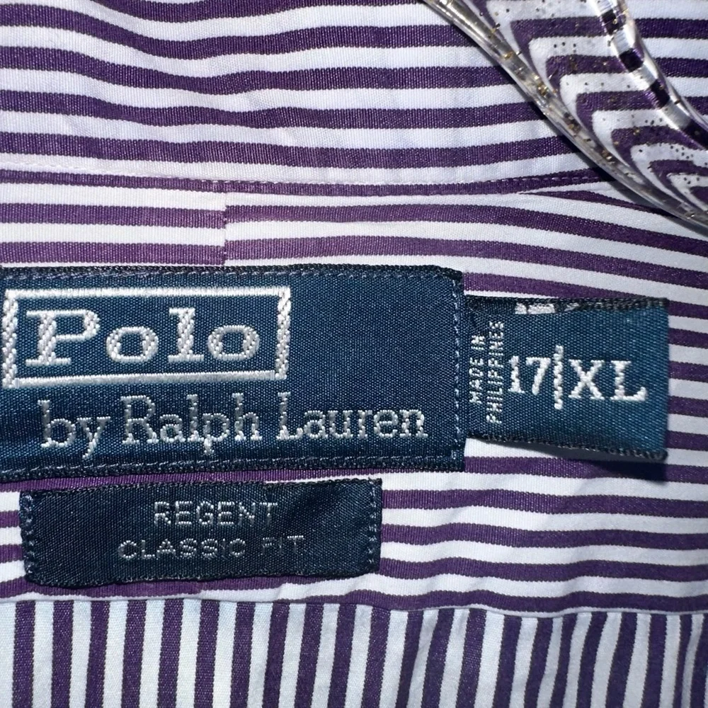 Polo Ralph Lauren Mens Regent Classic Fit Striped Button Down Shirt Size 17 XL